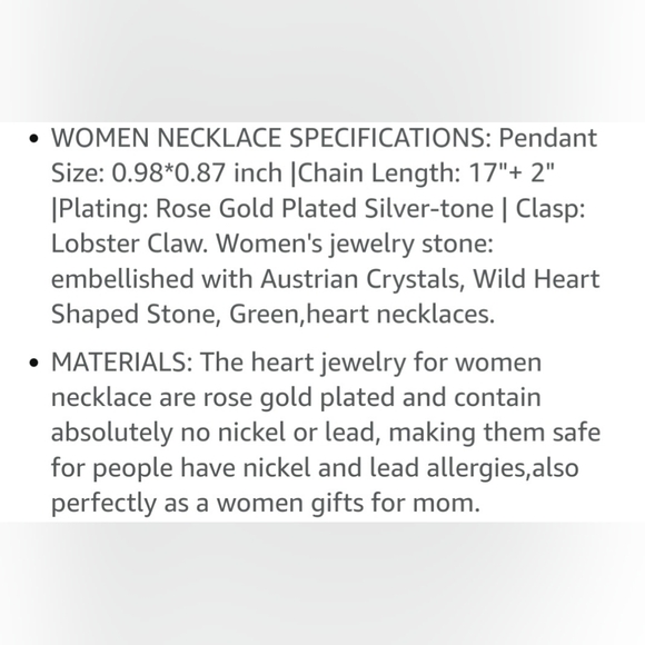 NWOT Love Heart Pendant Neckless - Picture 8 of 8